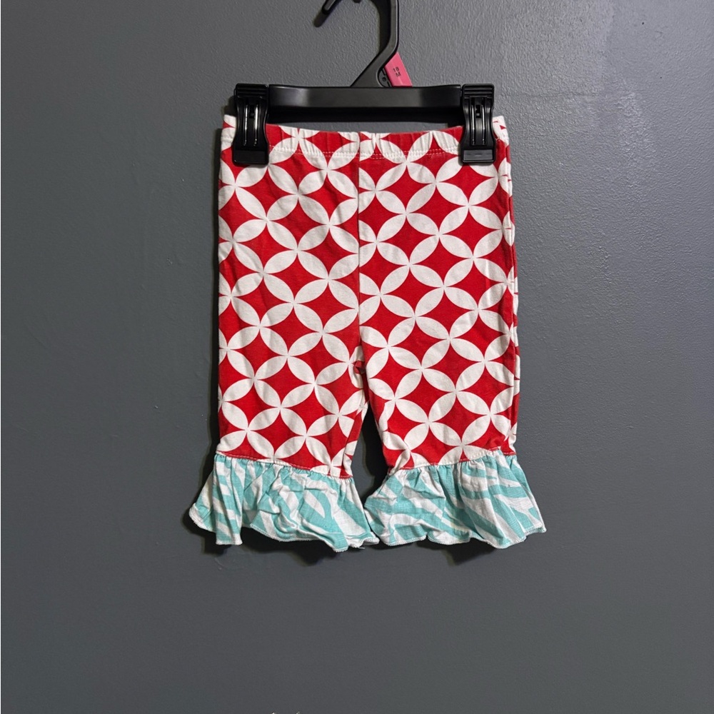 Mudpie baby red and blue multi patterned Y2K preppy boutique bottoms size 2T/3T